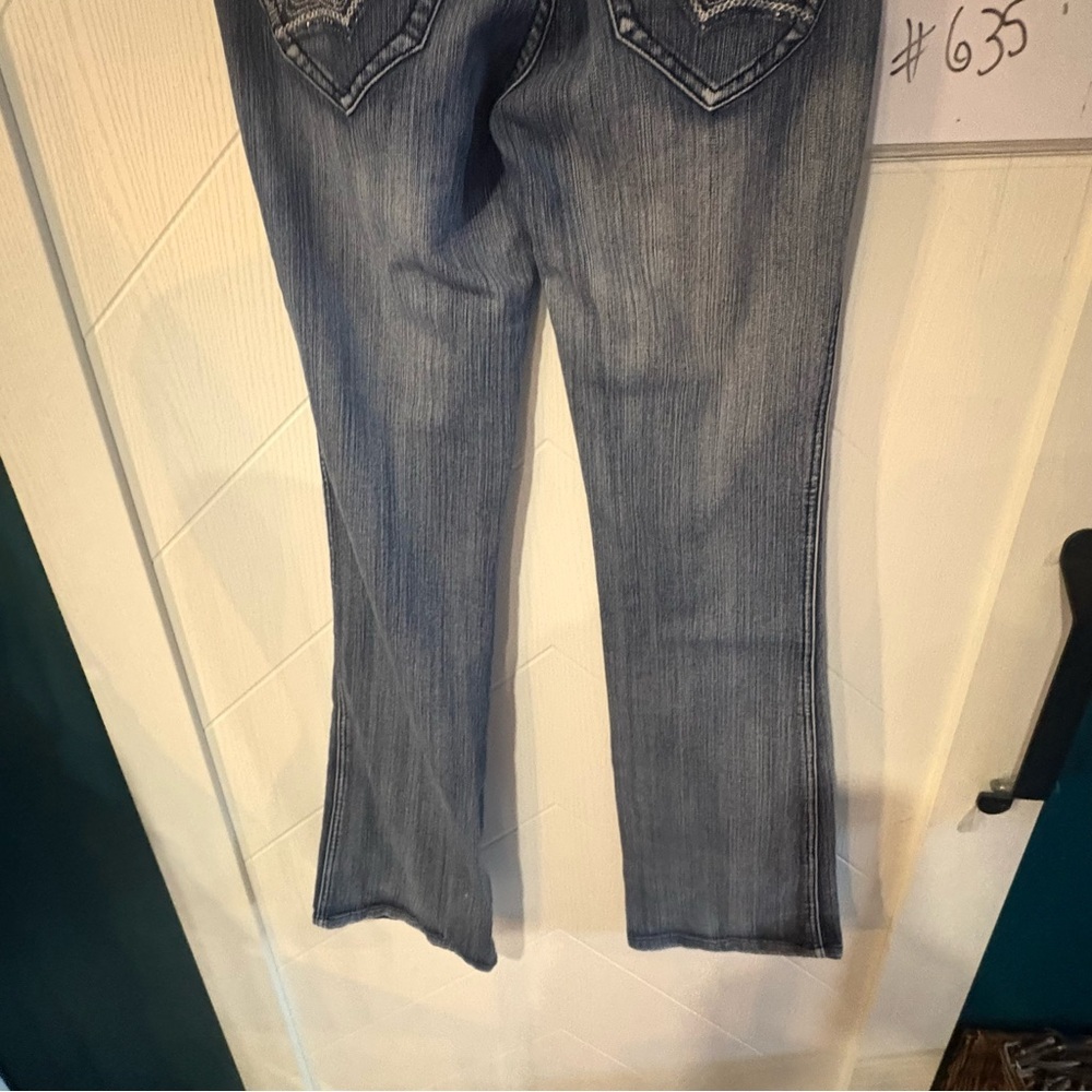Bongo Hardcore Denim Y2K Bootcut Jeans Low Rise Indigo Flare Dark Wash W5/L33 - Picture 7 of 8